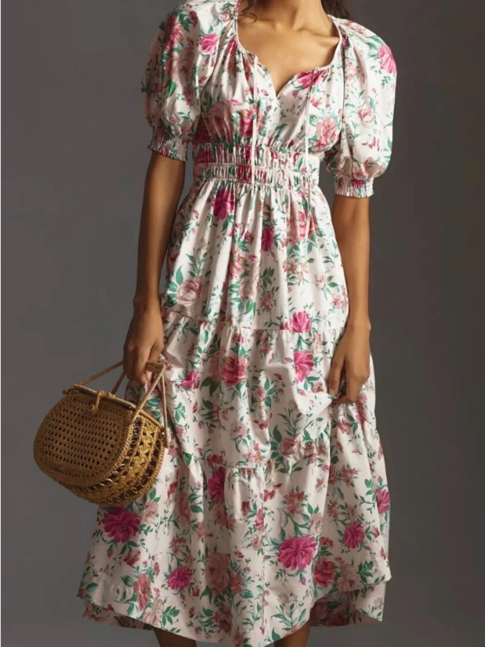 Anthropologie Somerset Puff Sleeve Maxi Dress- Floral